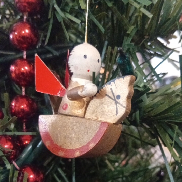 unbranded Other - Handcrafted Angel Ornament with Red and Gold Accents